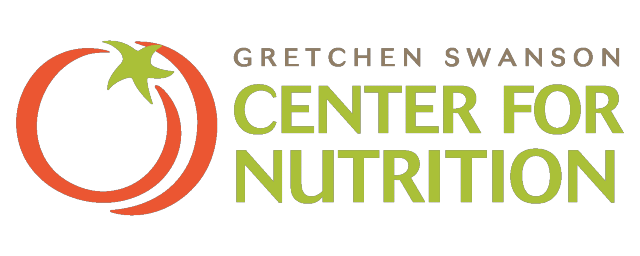 Logo of Gretchen Swanson Center for Nutrition showing stylized tomato