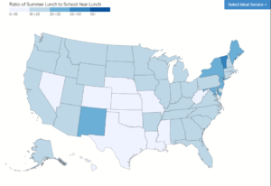 Interactive Map State Participation in Summer Nutrition Programs in July 2019